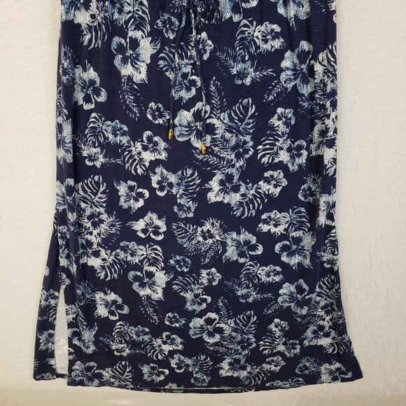 Tommy Bahama Strapless Maxi Dress Floral Stretch Strapless Tropical size M Navy - Picture 11 of 12